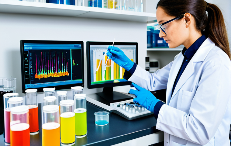 Modern Food Science Lab**

"A bright, modern food science laboratory. A female scientist in a professional lab coat, fully clothed, is analyzing a multi-layered emulsion sample with advanced equipment. Beakers and test tubes filled with colorful liquids are visible. In the background, AI-powered computers display complex data visualizations of emulsion properties. Safe for work, appropriate content, professional setting, perfect anatomy, natural proportions, well-formed hands, proper finger count, high quality, scientific illustration, research environment, modest attire."

**