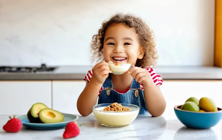 식품 원료의 기능성 증진 기술 - **Prompt:** A futuristic, brightly lit kitchen and dining area. A diverse family – a mother, father,...