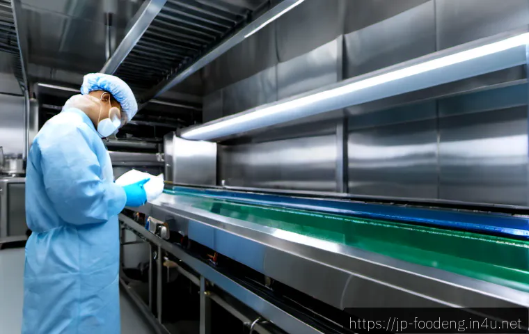 식품 가공에서의 초전도 기술 - Photorealistic food-processing research facility, a stainless-steel conveyor carrying neatly sealed ...